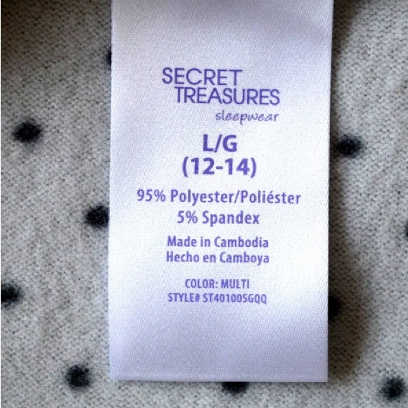 Secret Treasures Cat Meow Pajamas Sleepwear Lounging Top Very Good cond/SOFT,  L - Picture 3 of 4